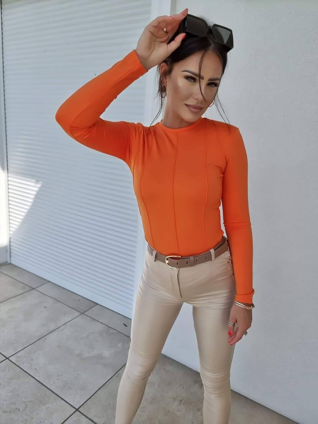 Bluzka GUCCI długi- pomarańcz - obrazek 2