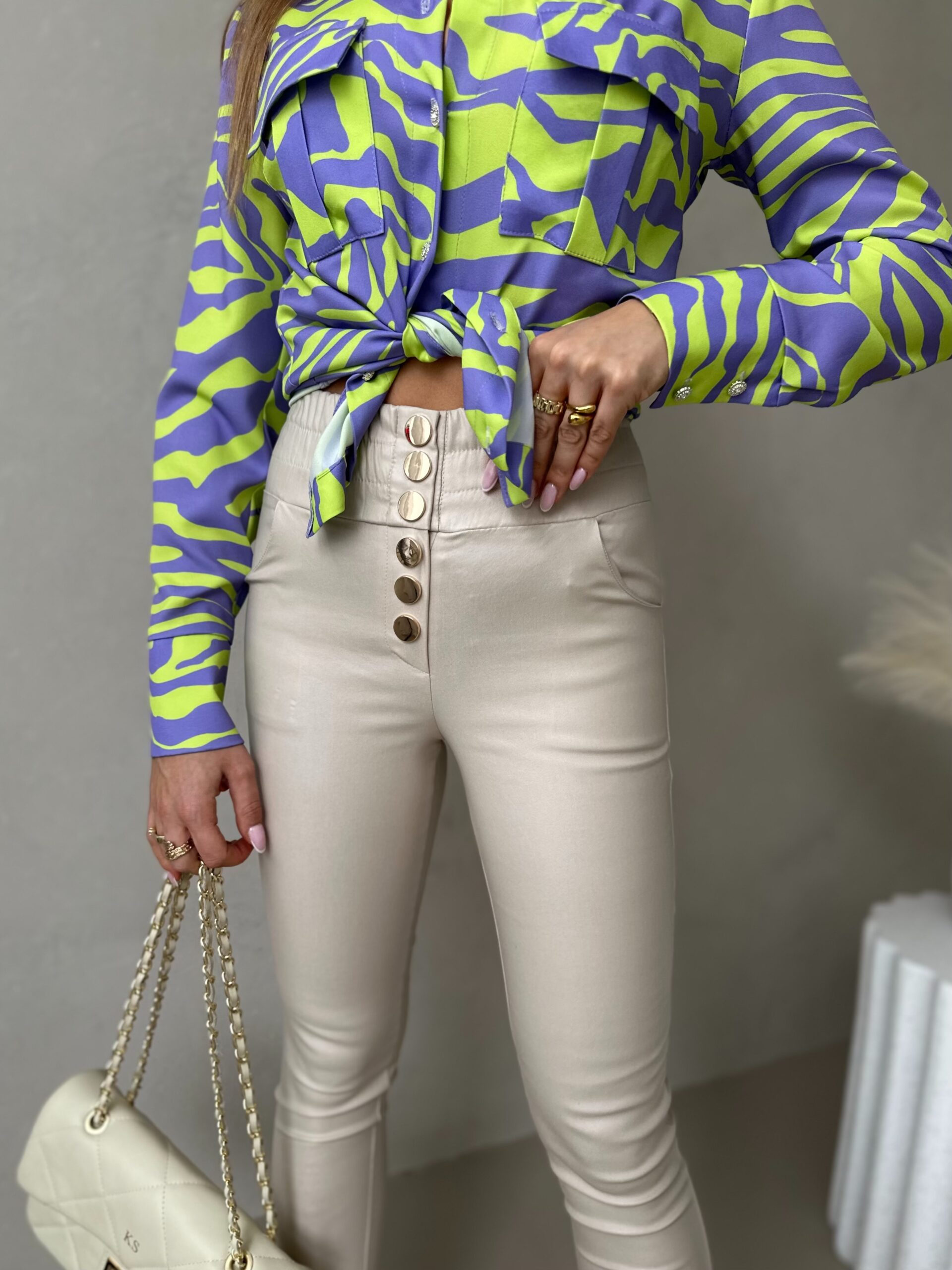 Spodnie woskowane LOPEZ – ivory