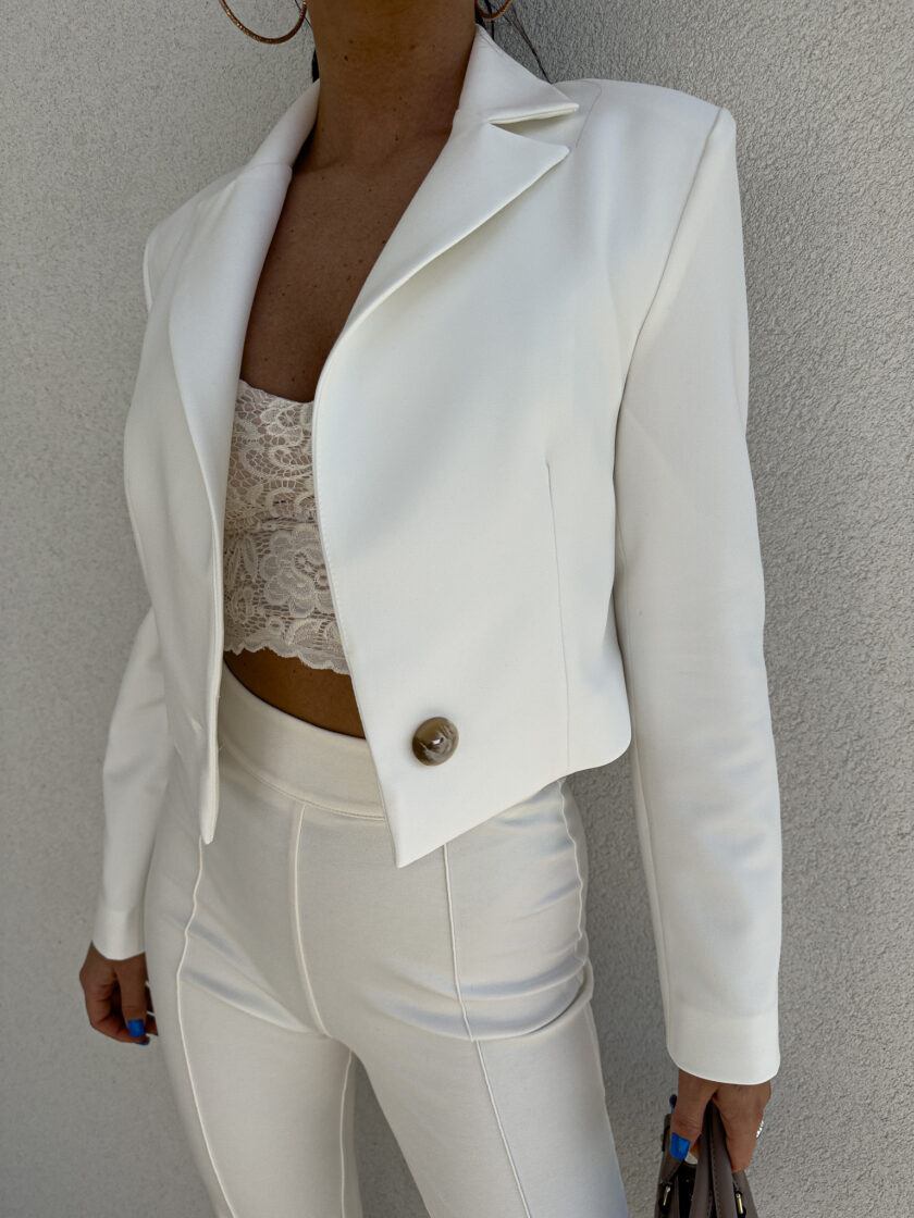 Marynarka SLIM – ecru - obrazek 3